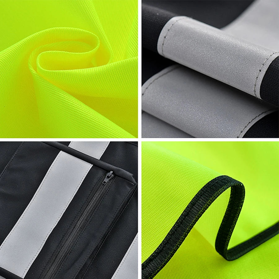 Chalecos de seguridad ajustables, chaleco de seguridad de alta visibilidad, tráfico nocturno al aire libre para correr, deportes de ciclismo