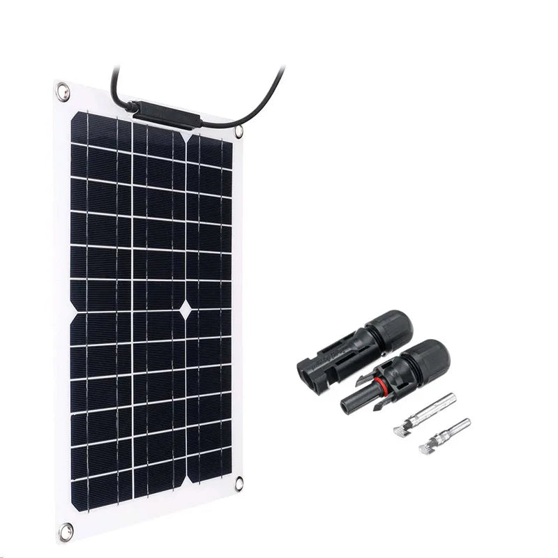 Kit de panel solar flexible de alta eficiencia de 1000W y 500W con cargador de batería de 12V y controlador de 100A para RV, yate, barco, energía fuera de la red