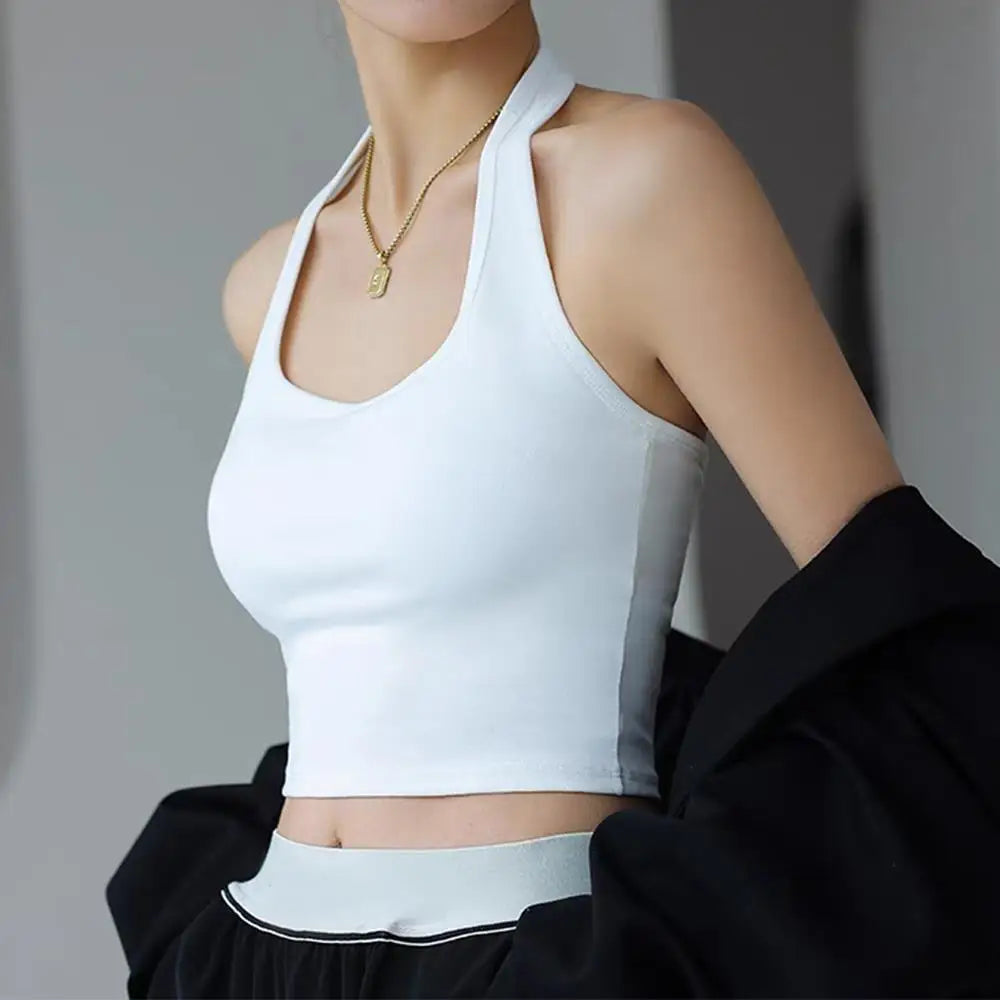 Camisola de tubo con cuello Halter para mujer